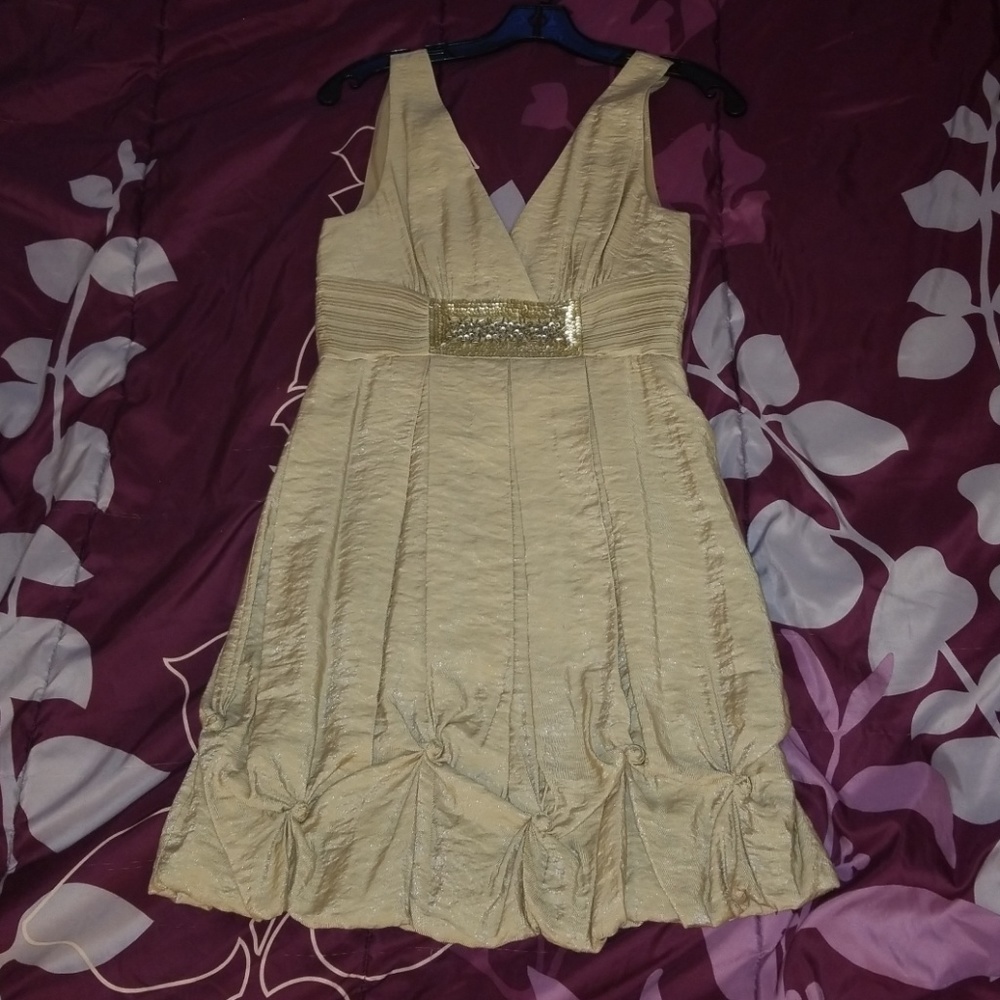 BCBG gold mini dress